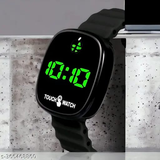 Digital Watch with Contrast Silicon Strap