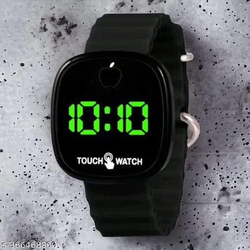 Digital Watch with Contrast Silicon Strap