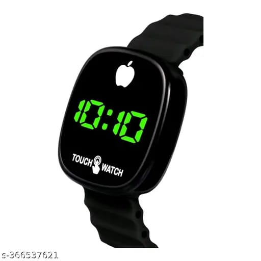 Digital Watch with Contrast Silicon Strap